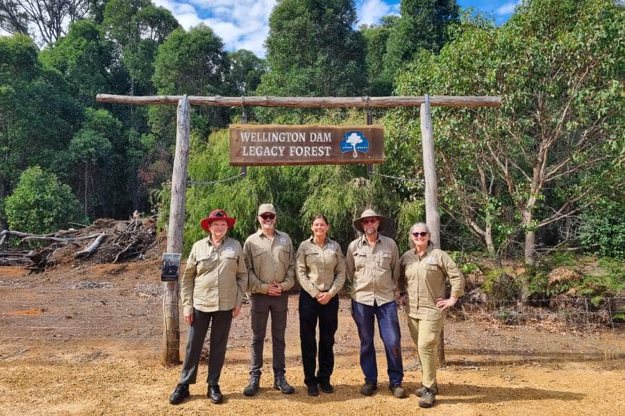 The staff of Wellington Dam Living Legacy Forest, Here you can plant a memorial tree in Perth and Western Australia