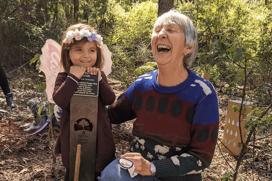 An Elderly Receiving End Of Life Care Support With Living Legacy Trees At Wellington Dam Living Legacy Forest