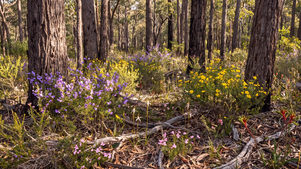 Spring wildflowers in a Southwest WA jarrah forest