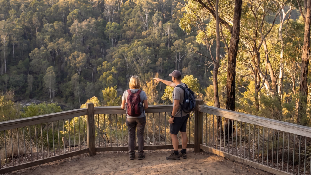 Visitors at a Wellington Dam forest lookout
