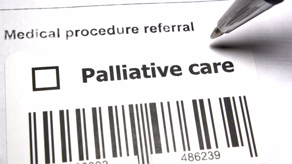 A medical procedure referral form with a checkbox for Palliative care
